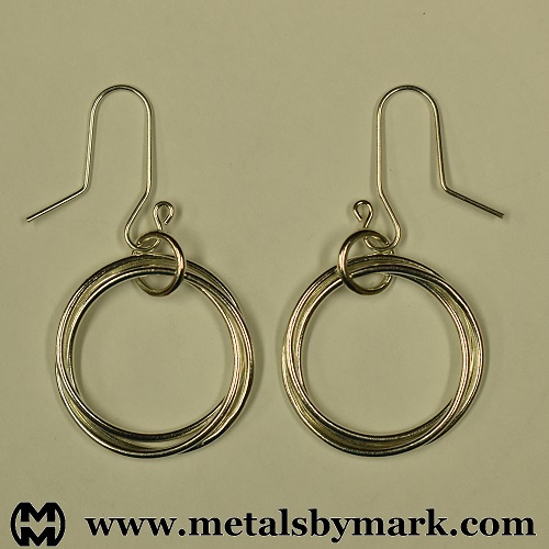 Interlocked 3-ring chainmaille chainmail earrings