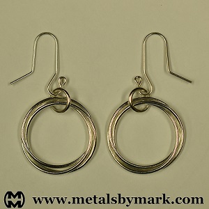 Interlocked 3-ring chainmaille chainmail earrings