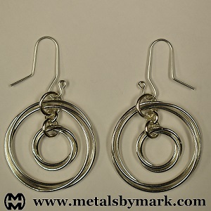 Interlocked 3-ring double chainmaille chainmail earrings