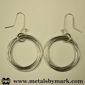 Interlocked 5-ring chainmaille chainmail earrings
