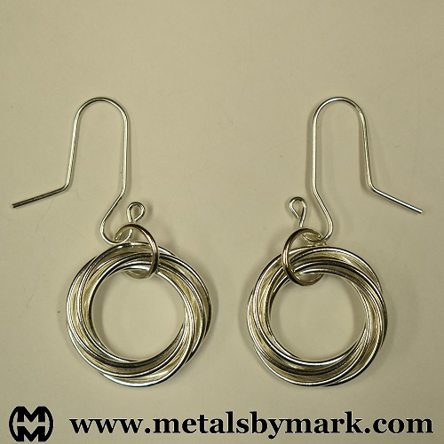 Interlocked 7-ring chainmaille chainmail earrings