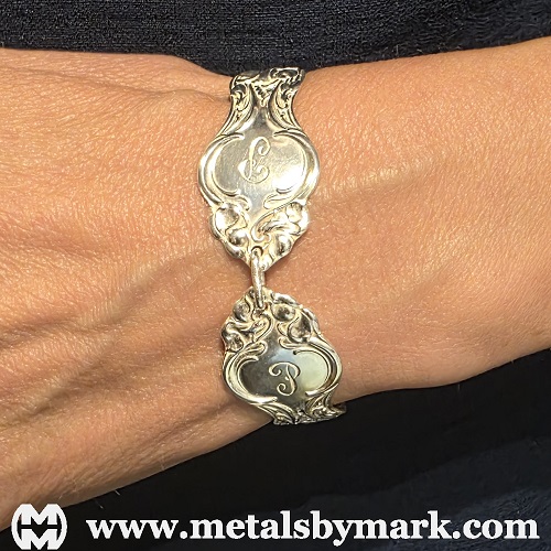 sterling silver spoon utensil fork silverware bracelet cuff bangle