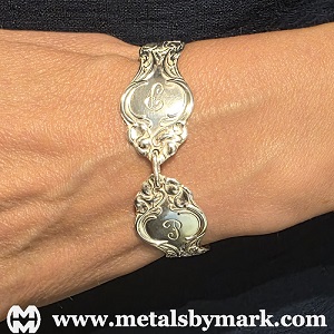 sterling silver utensil silverware bracelet cuff bangle