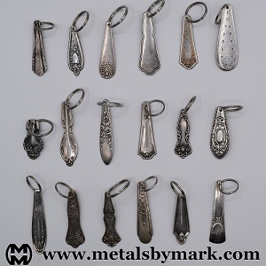 silverplated utensil spoon fork keychain keyring