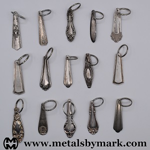 silverplated utensil spoon fork keychain keyring