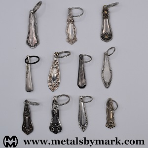 silverplated utensil spoon fork keychain keyring