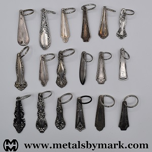 silverplated utensil spoon fork keychain keyring