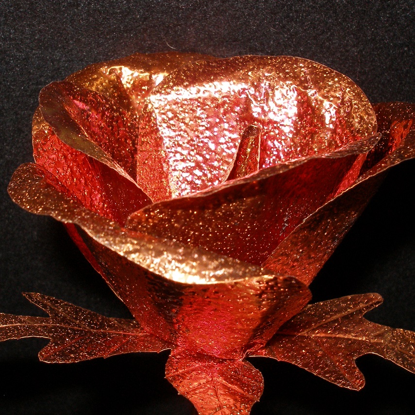 pure copper metal rose flower
