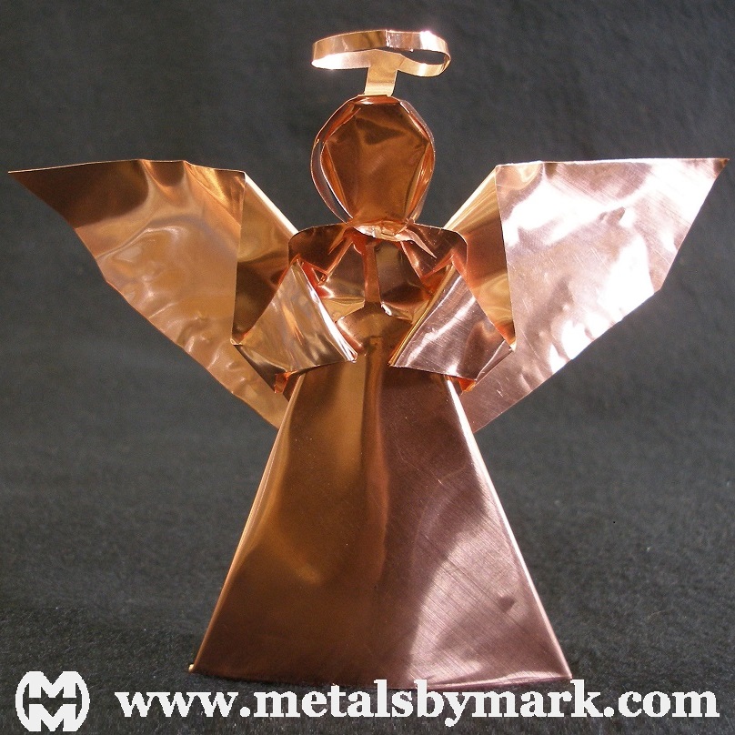 copper origami angel picture